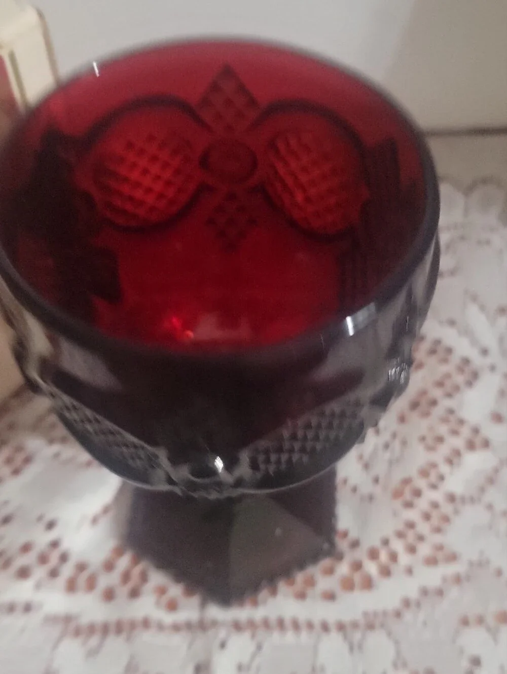 Avon 1876 Cape Cod Water Goblet Ruby Red